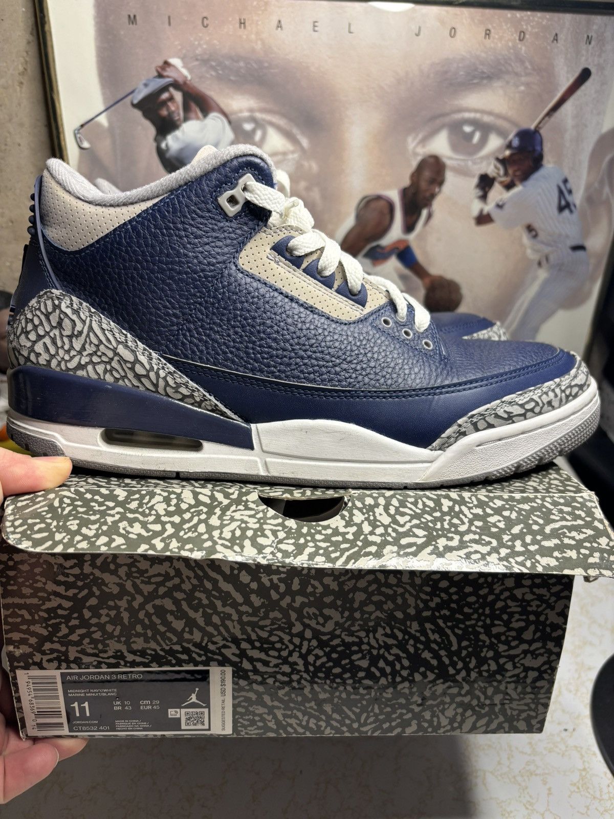 Jordan Brand Air Jordan 3 Retro Georgetown Size US 11 / EU 44 - 1 Thumbnail