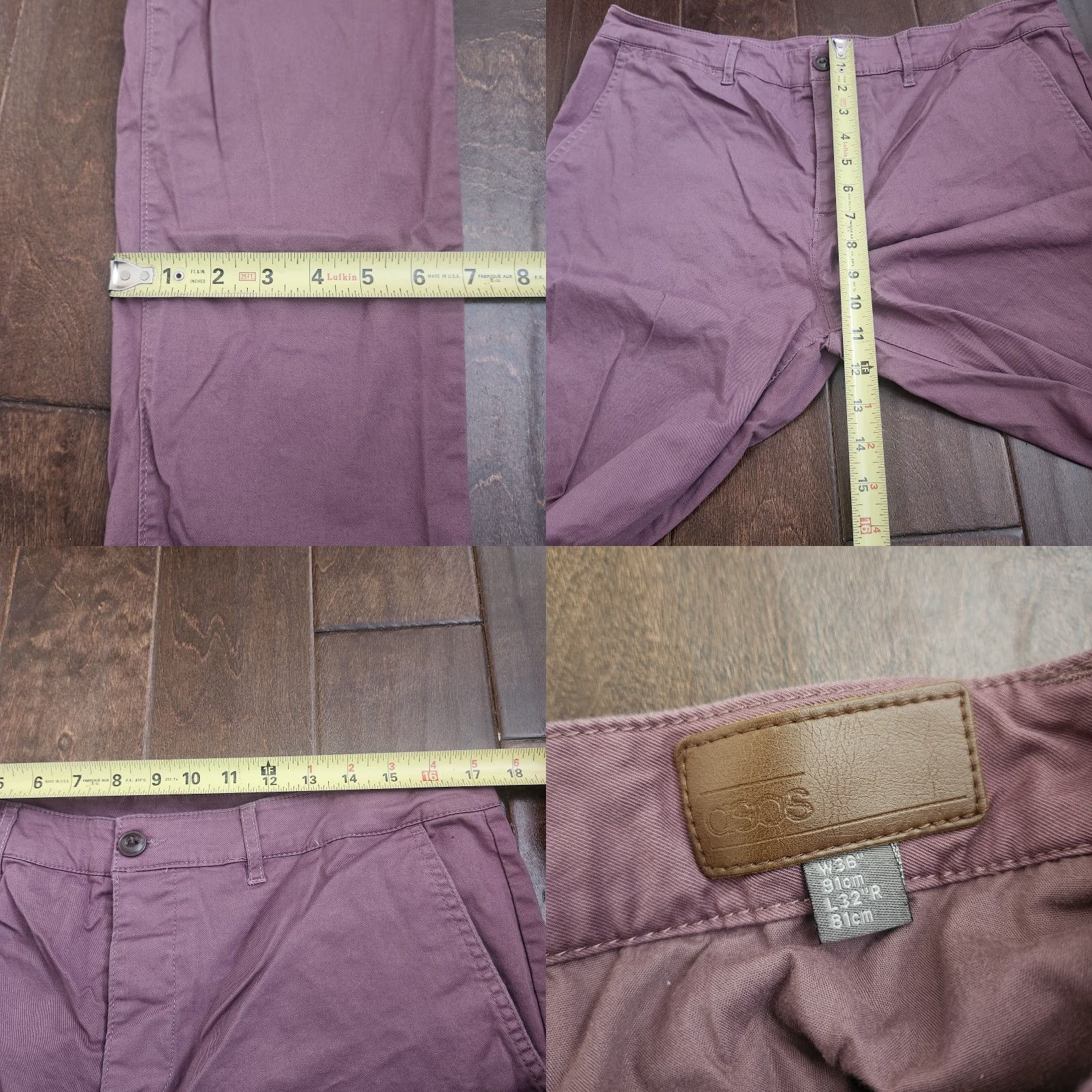 Asos ASOS Slim Chino Pants Mens 36x32 Mauve Pink Casual Sl... Size US 36 / EU 52 - 8 Thumbnail