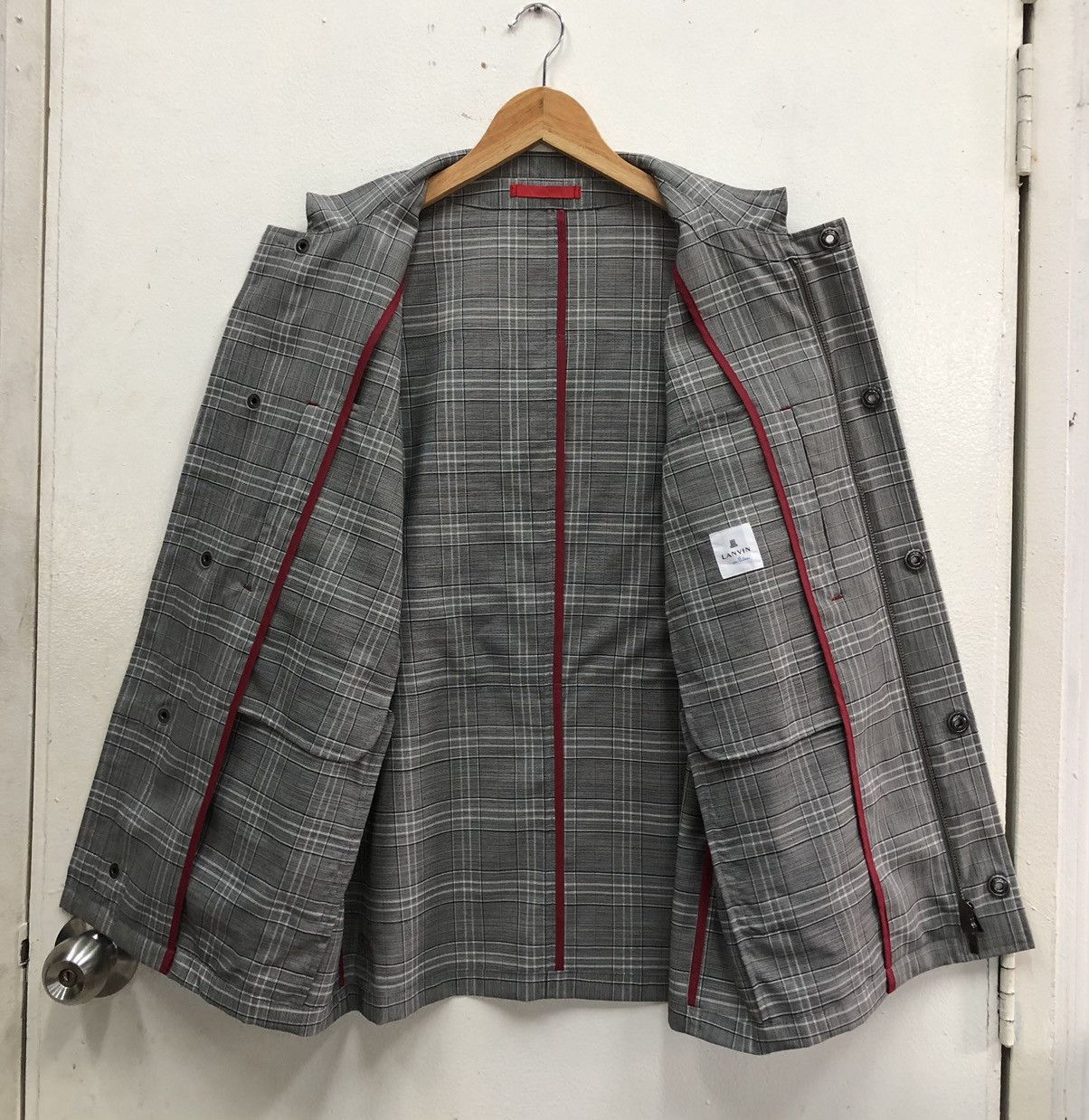Lanvin Lanvin on Blue Patches Light Coat Parka Glen Check Jacket Size US M / EU 48-50 / 2 - 16 Thumbnail