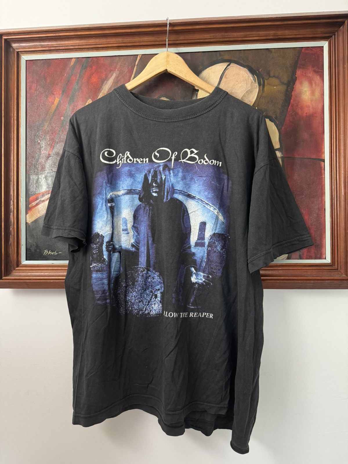 Band Tees Children Of Bodom 90s Vintage Band Tee Follow The Reaper Size US XL / EU 56 / 4 - 1 Thumbnail