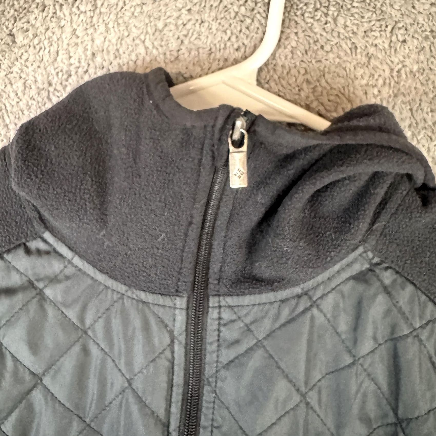 Vintage Columbia Vest Womens Large Black Quilted Hooded Fleece Thermal Insulated Zip Size L / US 10 / IT 46 - 5 Thumbnail