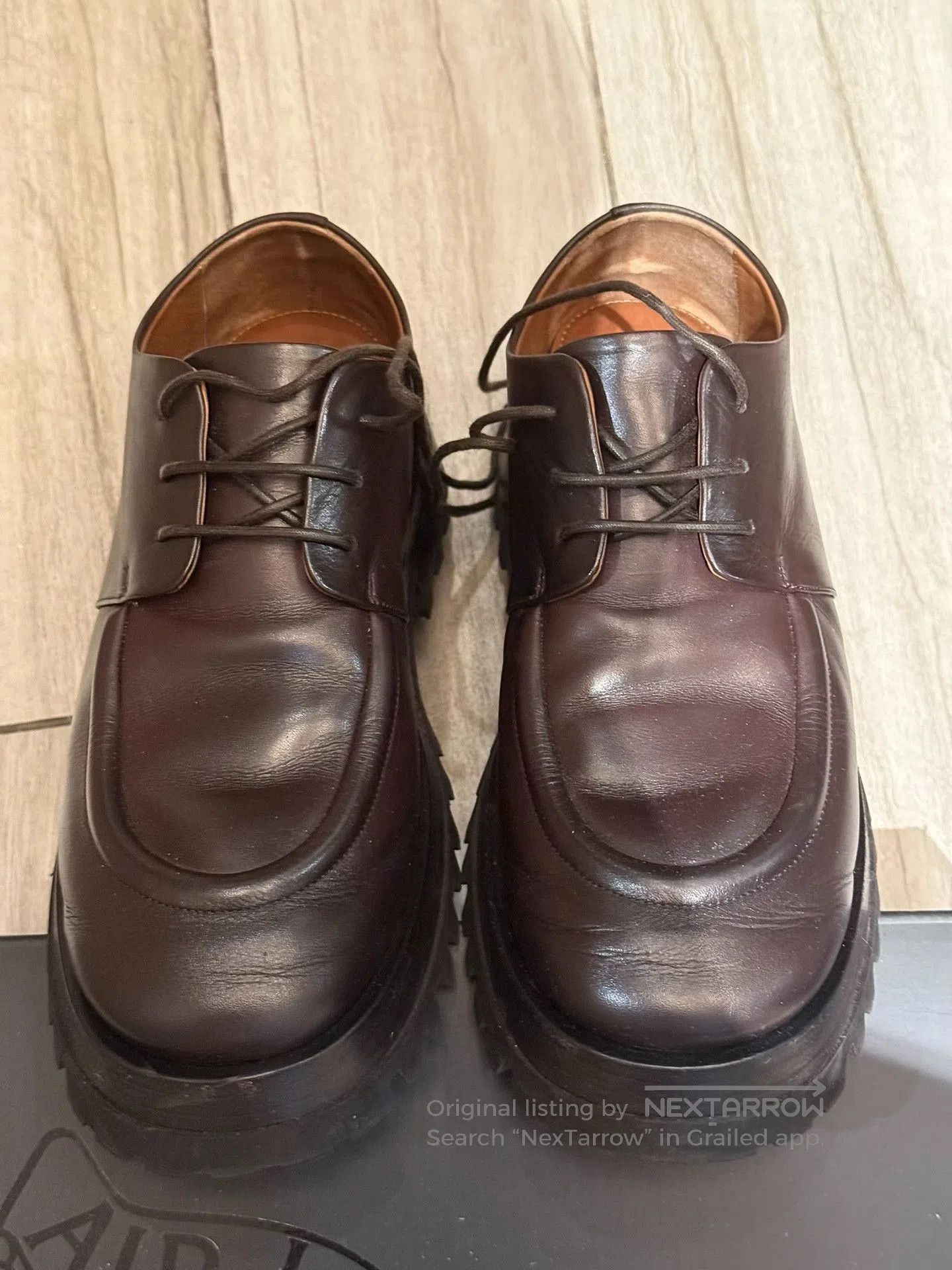 Marsell Marsell Men's Scalarmato Brown Platform Derby. Size US 8 / EU 41 - 6 Thumbnail
