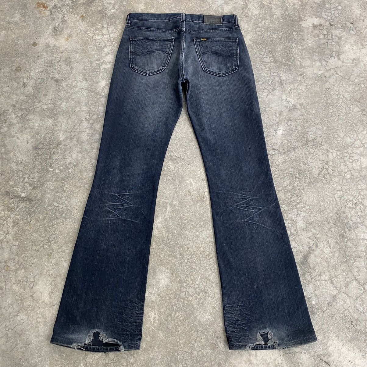 Lee Vintage Lee Faded Black Flared Denim Jeans Size US 34 / EU 50 - 13 Thumbnail