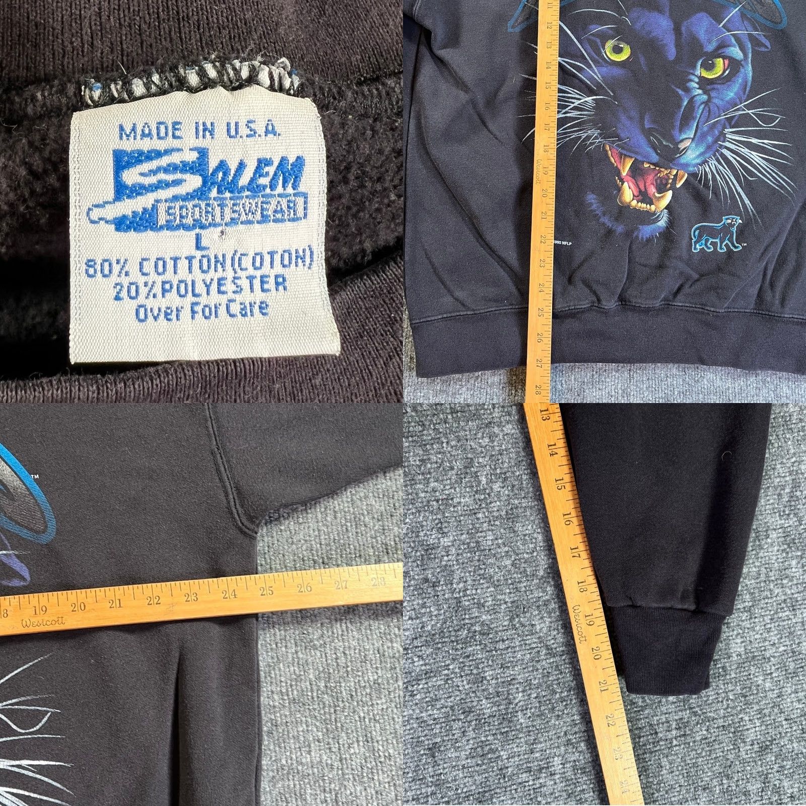 Salem Sportswear Vintage Salem Sportswear Carolina Panthers Sweatshirt Mens Large Black 1993 USA 90s Retro Graphic Size US L / EU 52-54 / 3 - 8 Thumbnail