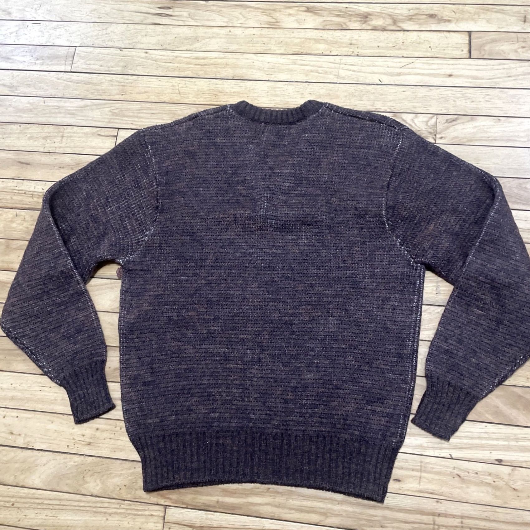 Sears VINTAGE Sears Men's Sportswear Wool Crop Vneck Argyle Sweater L Brown Orlon Acryllic Knit Pullover Geometric Pattern Mens Size US L / EU 52-54 / 3 - 2 Thumbnail