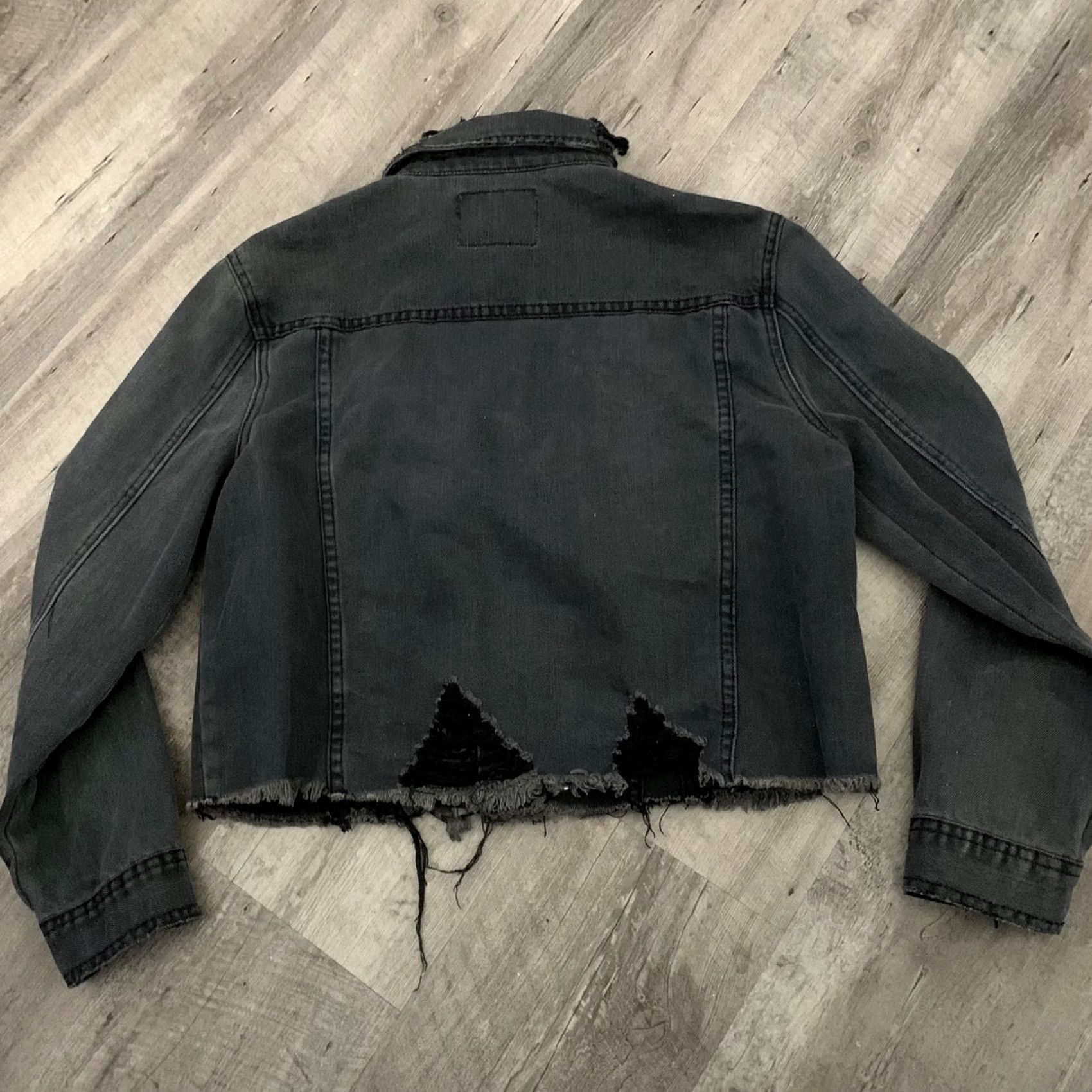 Vintage Signature 8 Jacket Womens Medium Black Cropped Distressed Soft Raw Hem Size M / US 6-8 / IT 42-44 - 5 Thumbnail