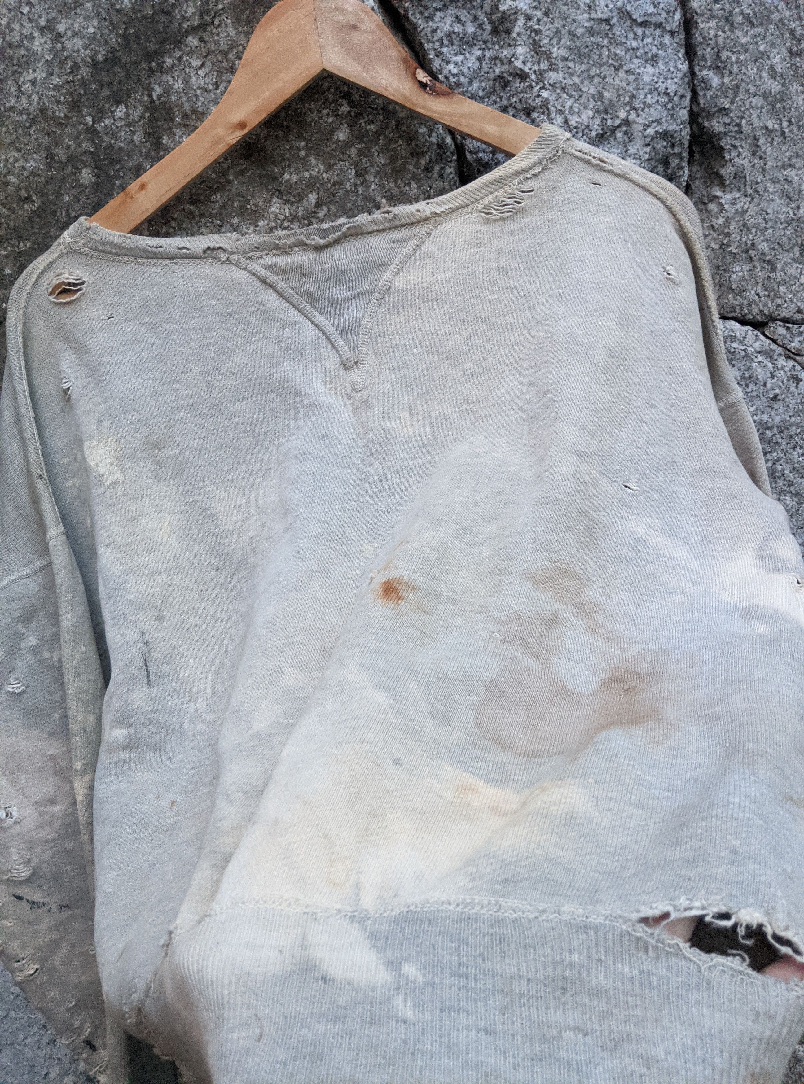 Vintage Vintage 40s destroyed single v sweatshirt afterhood Size US L / EU 52-54 / 3 - 14 Thumbnail