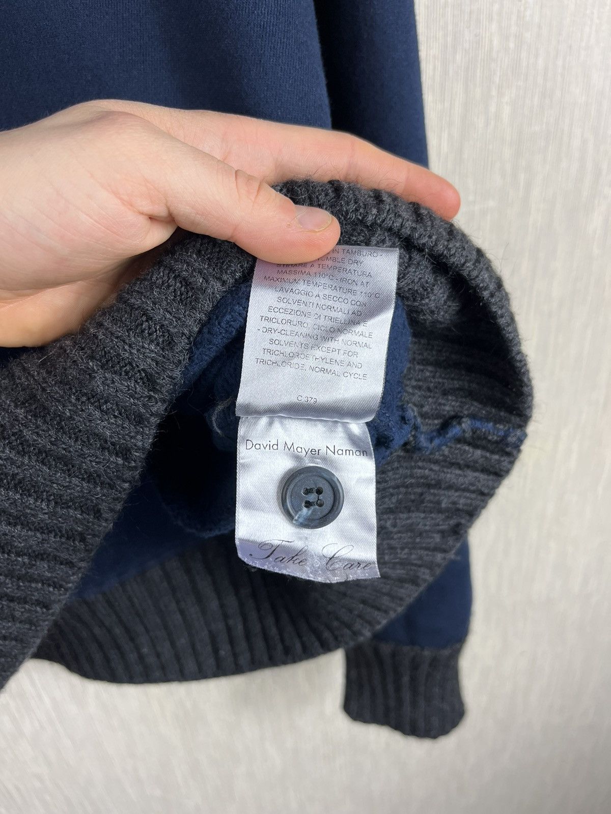 DAVID NAMAN David Mayer Naman hybrid wool cotton knit hoodie button up Size XL / US 12-14 / IT 48-50 - 19 Thumbnail