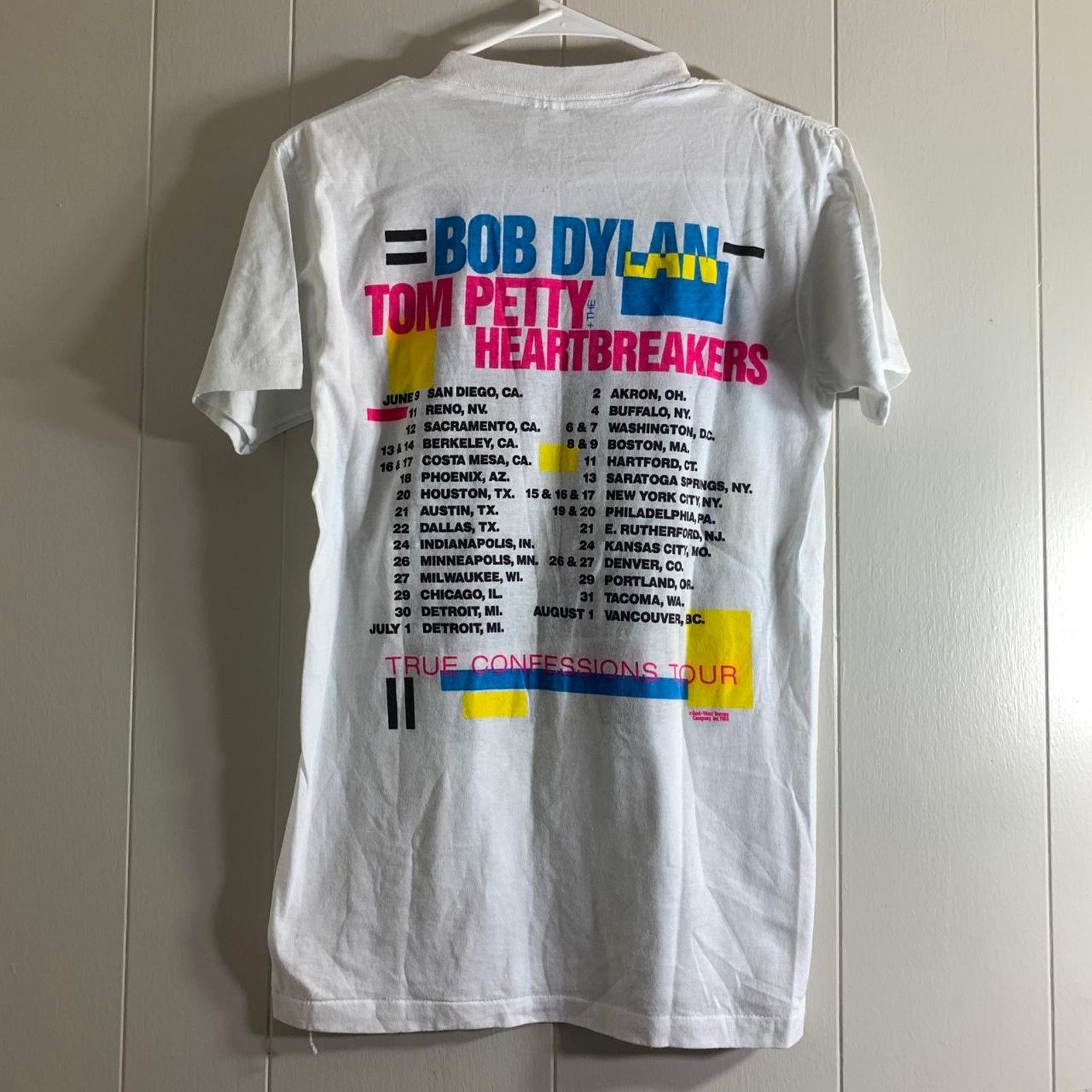 1986 BOB DYLAN TOM PETTY AND THE HEARTBREAKERS tee shirt M