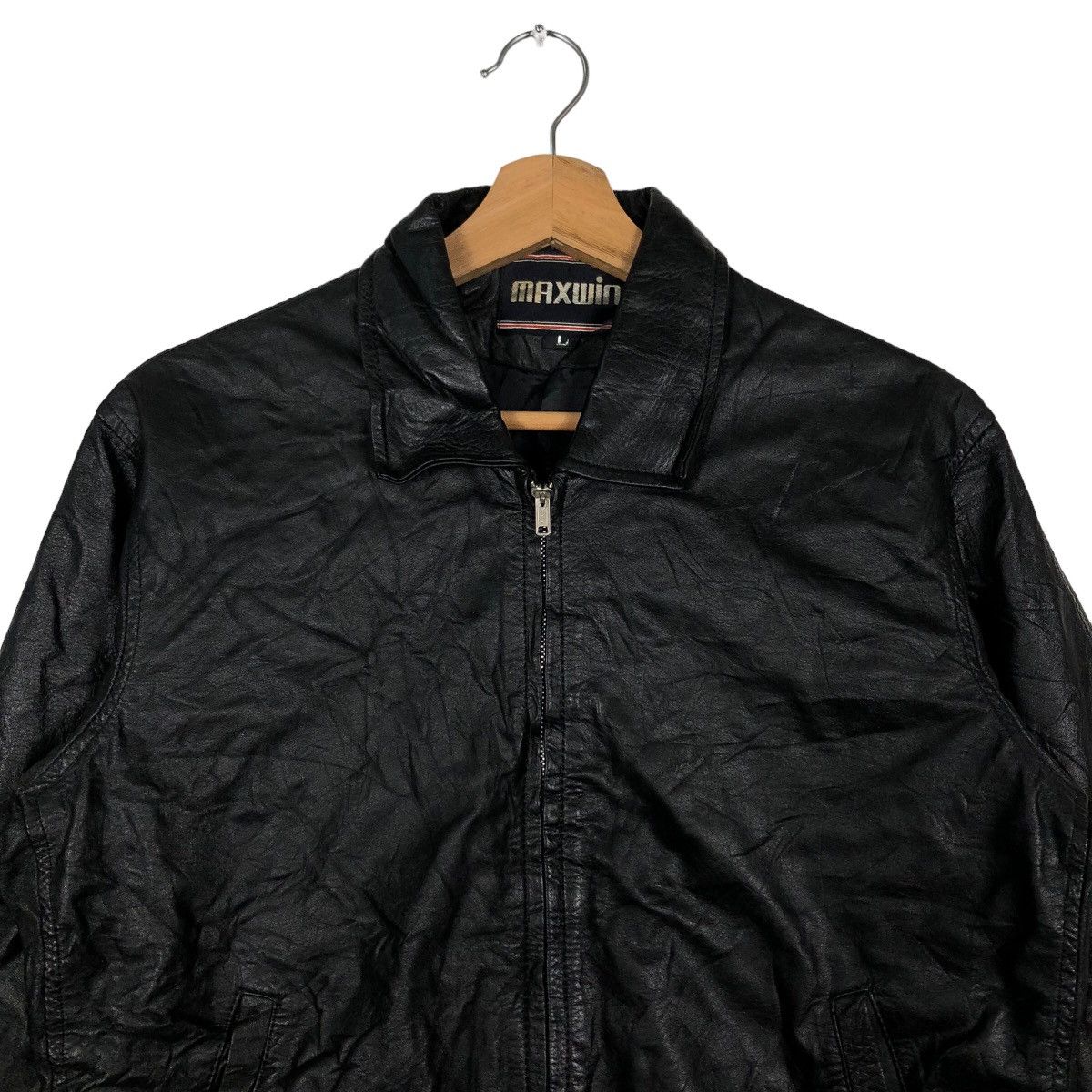 Genuine Leather 🔥90’s Maxwin Vintage Bomber Leather Jacket Issey Miyake Size US L / EU 52-54 / 3 - 2 Thumbnail
