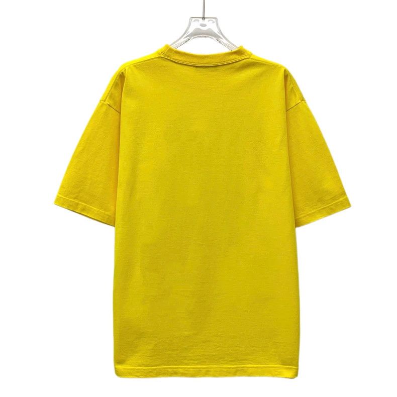 Balenciaga Balenciaga Yellow logo monogrammed cotton crewneck T-shirt Size US XXS / EU 40 - 2 Thumbnail