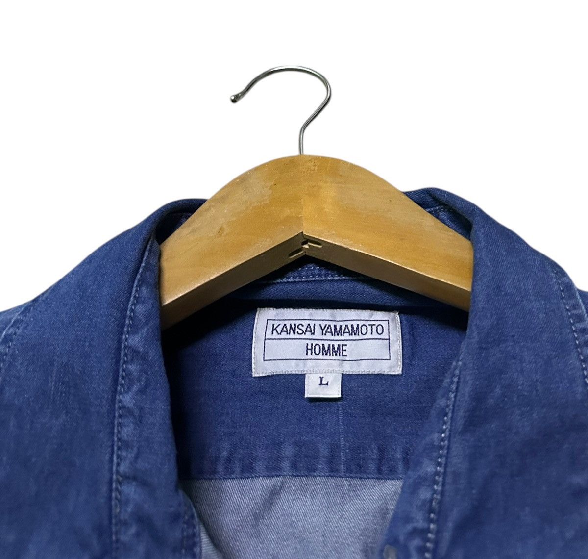 Kansai Yamamoto Vintage Kansai Yamamoto denim long sleeved button up shirt Size US L / EU 52-54 / 3 - 4 Thumbnail