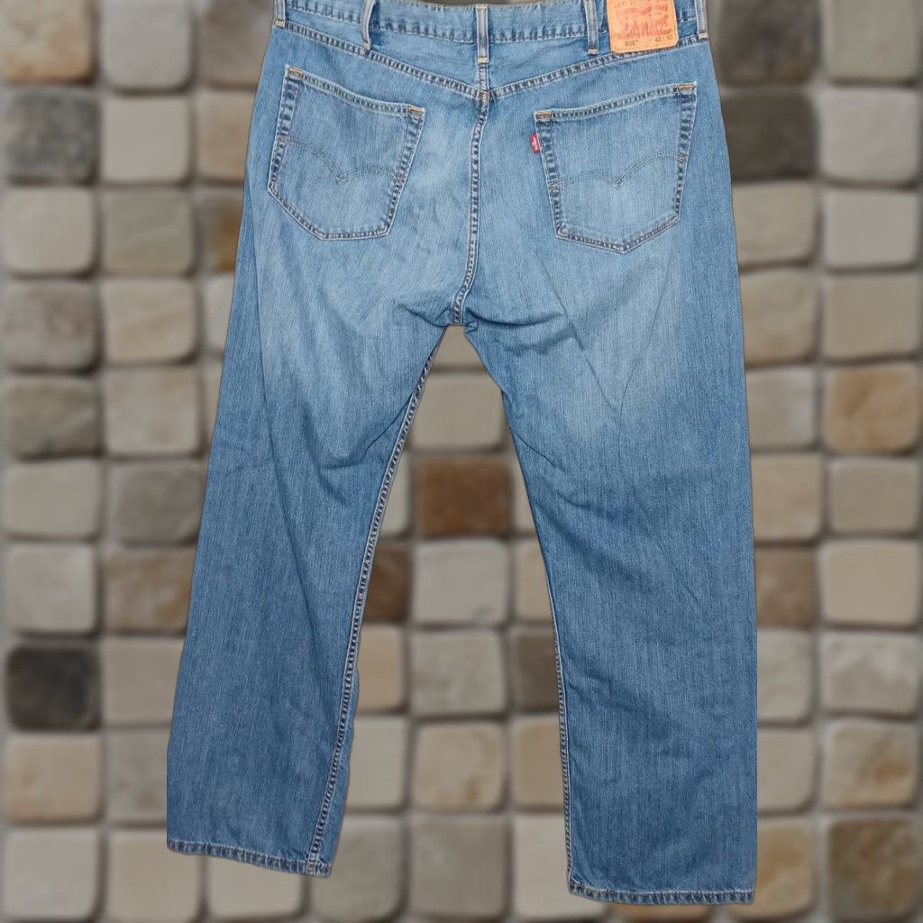 Levi's Levi's 505 Jeans Men 42x29 Light Wash Denim Regular 5-Pocket Straight Leg Work Pants Mens Size US 42 / EU 58 - 1 Thumbnail