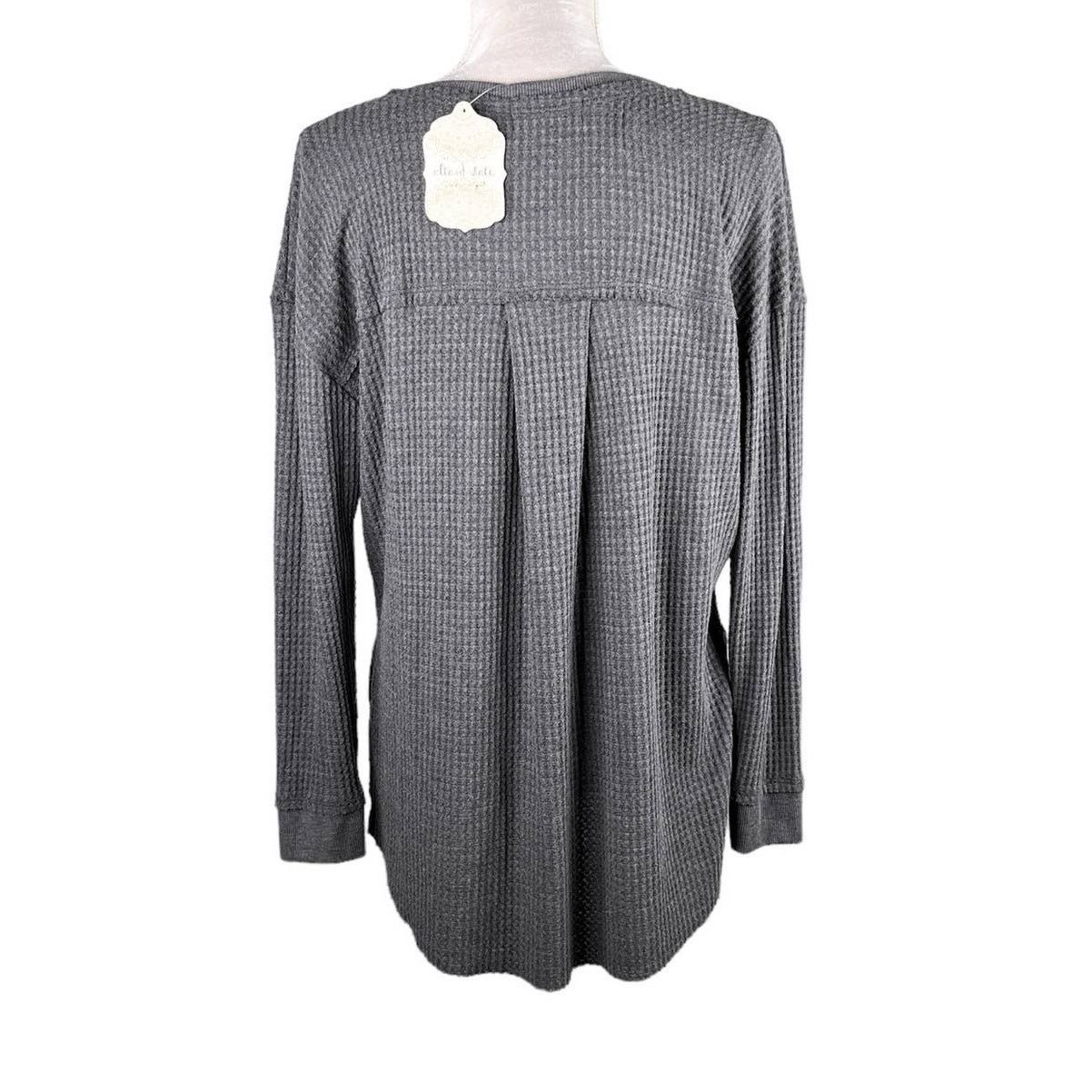 Other Altar'd State Thermal Top Charcoal Gray Waffle Small New Size S / US 4 / IT 40 - 10 Thumbnail