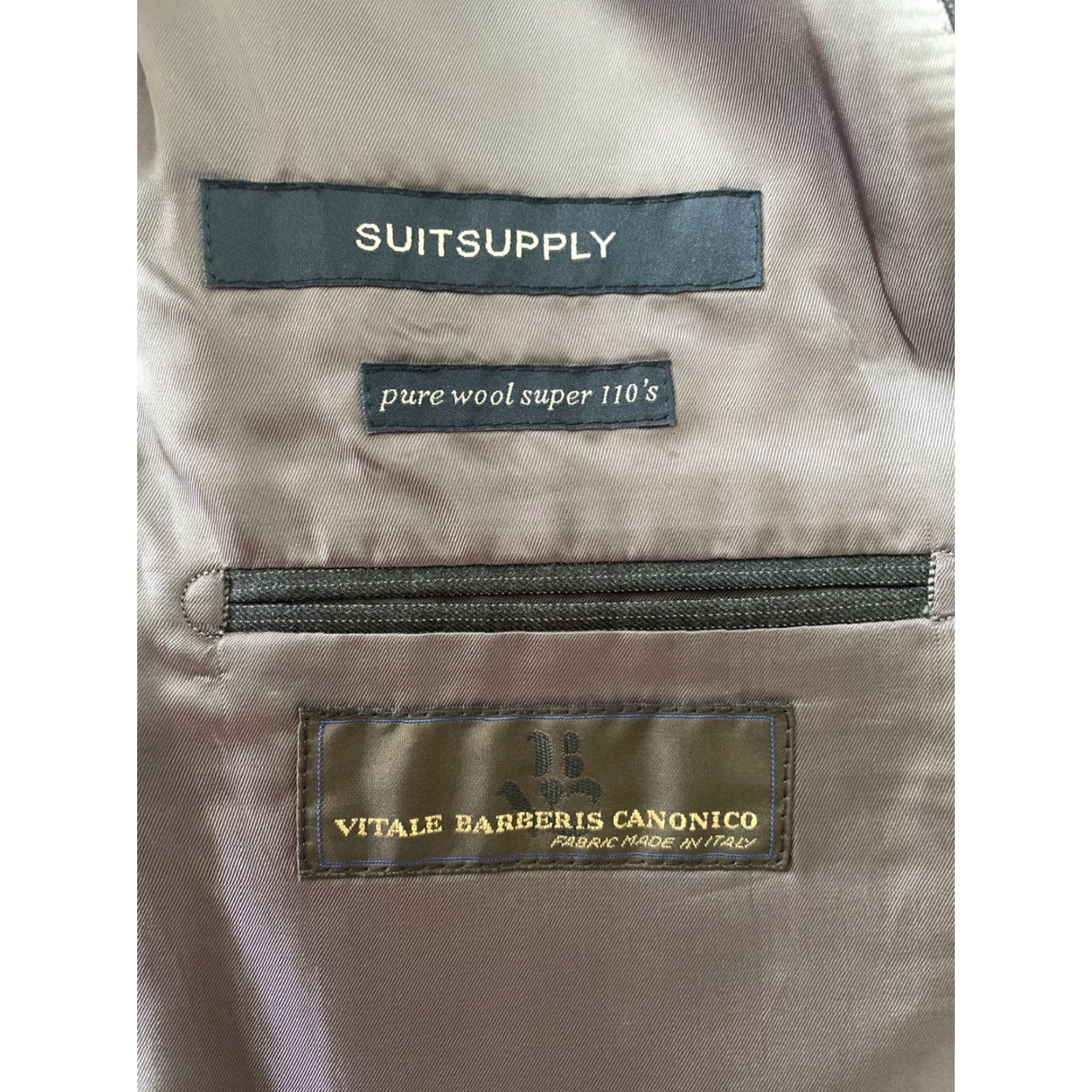 Suitsupply Suitsupply Gray Pinstripe Suit Coat 42L Slim Italian Wool Double-Vented 2-Button Notch Lapel Men Sport Jacket Mens Size 42R - 3 Thumbnail