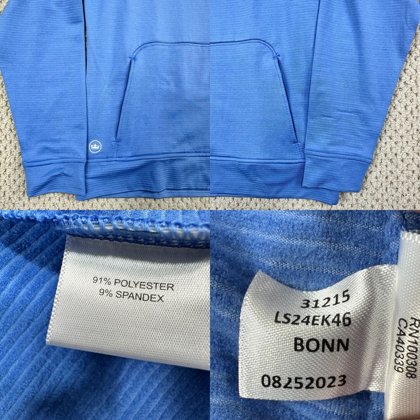 Peter Millar Peter Millar Women L Blue Performance Hoodie Full Zip Logo Size L / US 10 / IT 46 - 9 Thumbnail
