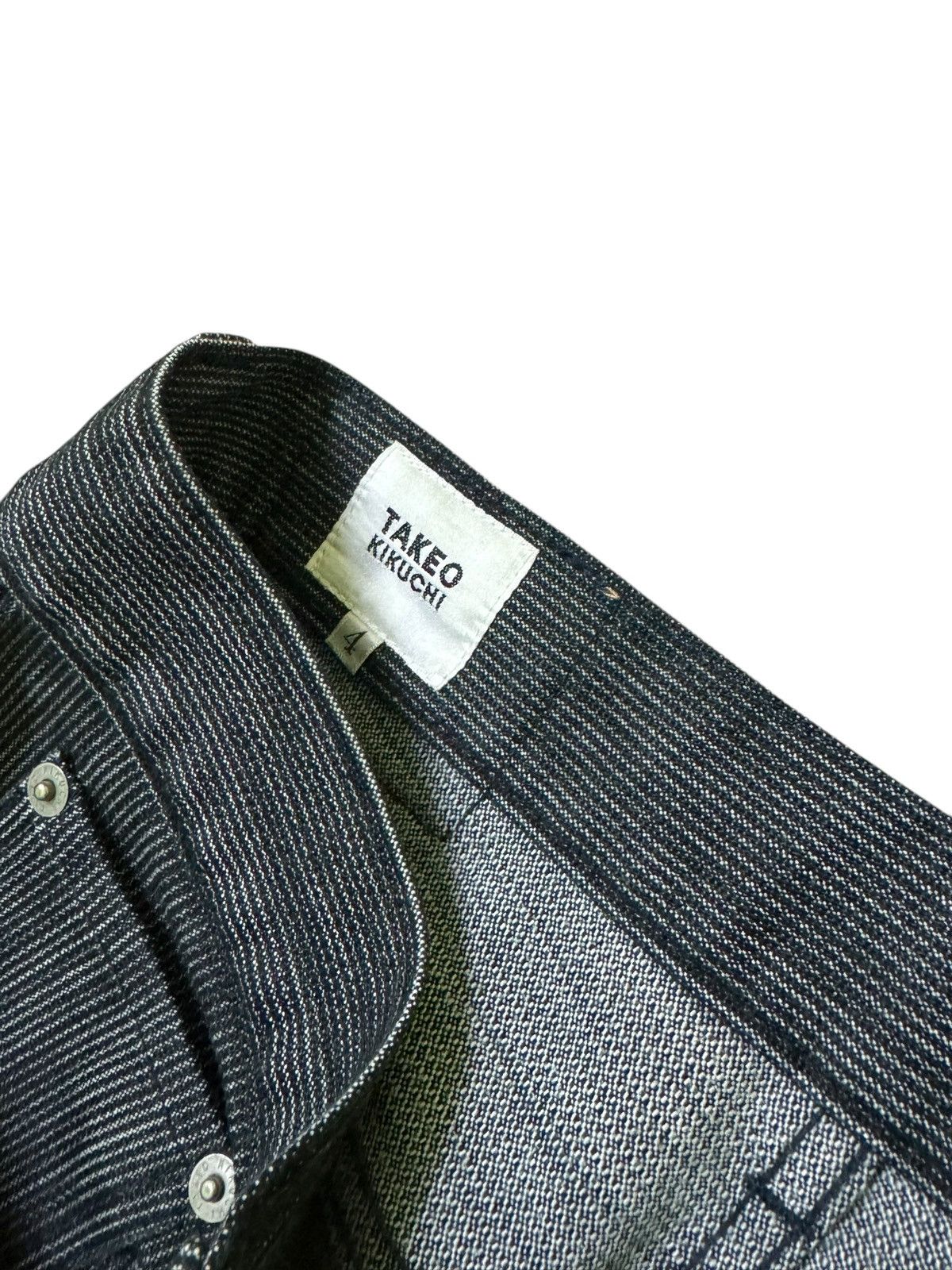 Japanese Brand TAKEO KIKUCHI STRIPED BLACK GREY DENIM Size US 32 / EU 48 - 8 Thumbnail