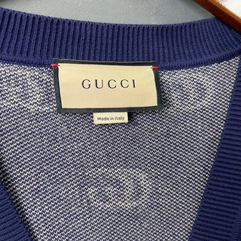 Gucci Gucci Double G blue full-print cardigan coat Size M / US 6-8 / IT 42-44 - 3 Thumbnail