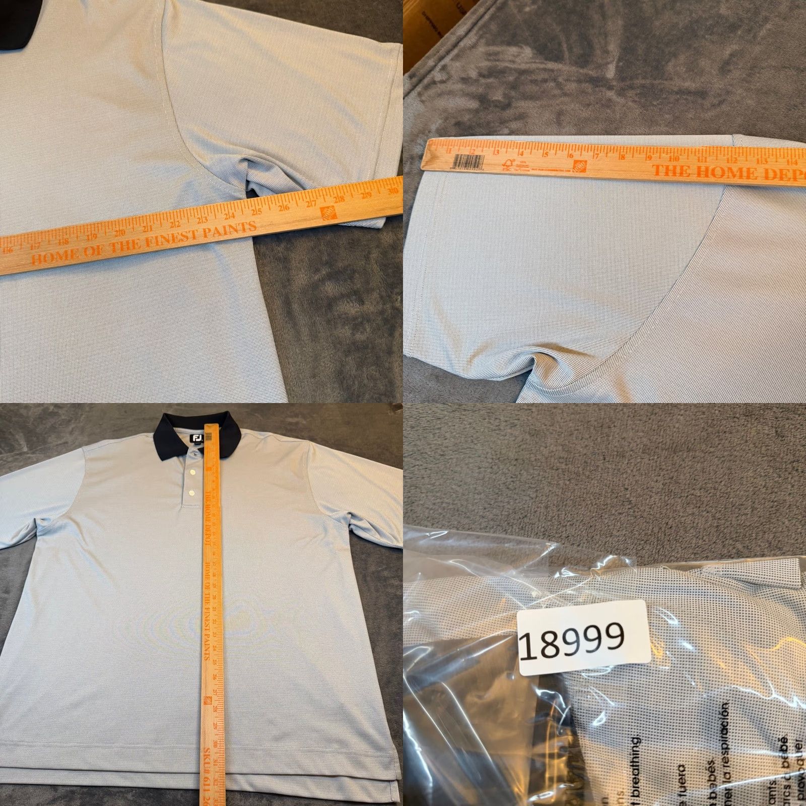 Footjoy FootJoy Performance Polo Shirt Mens XL Gray Contrast Collar Golf Mock Size US XL / EU 56 / 4 - 8 Thumbnail