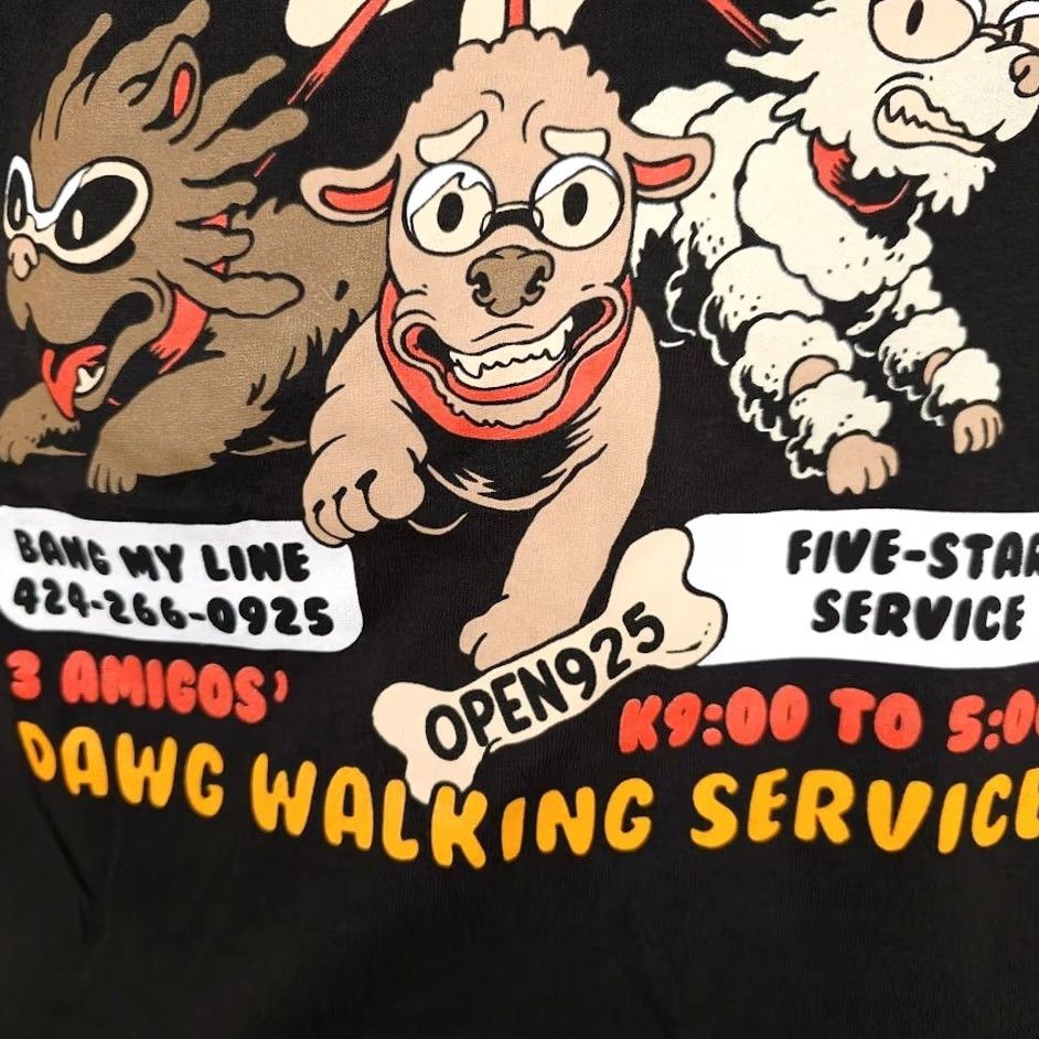Vintage Dog Walker T Shirt Mens Size Small Black Walk It Like I Talk It Three Amigos Open 925 Size US S / EU 44-46 / 1 - 4 Thumbnail