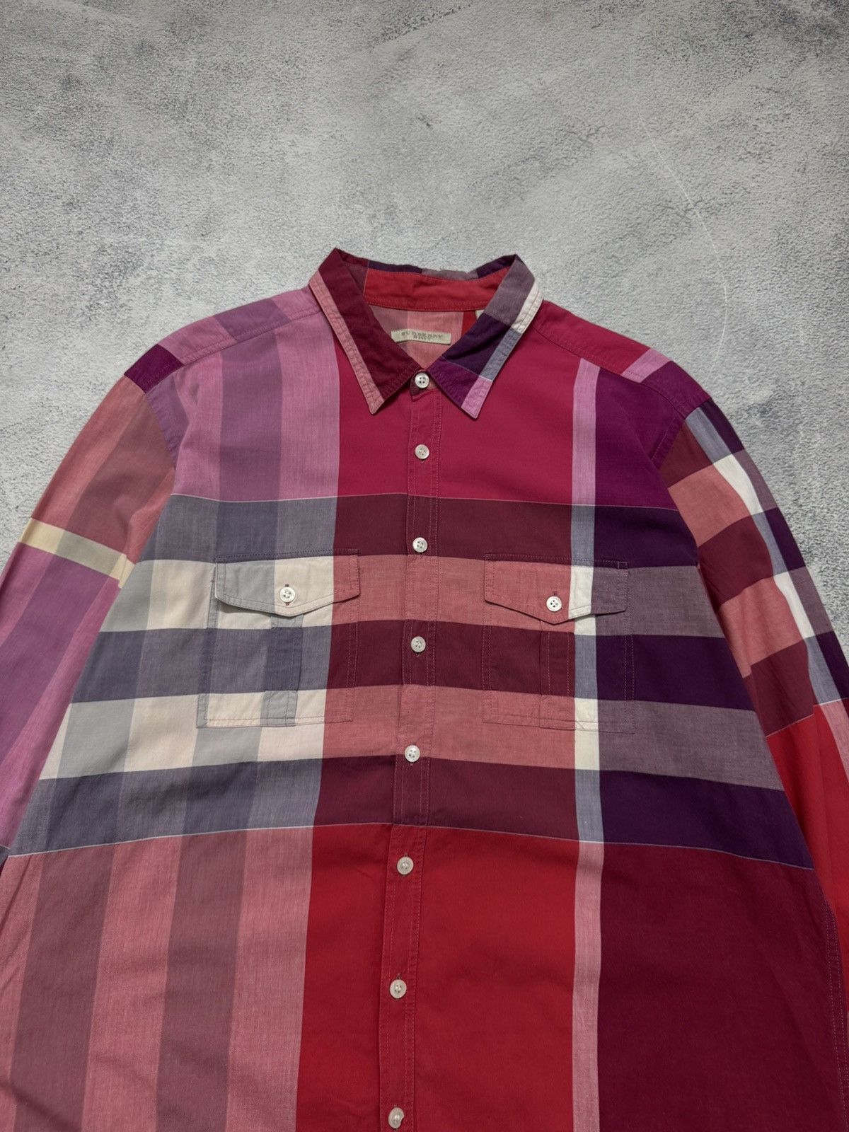 Burberry Vintage Y2k Luxury Burberry Brit Red Button-Up Shirt Size US XL / EU 56 / 4 - 4 Thumbnail