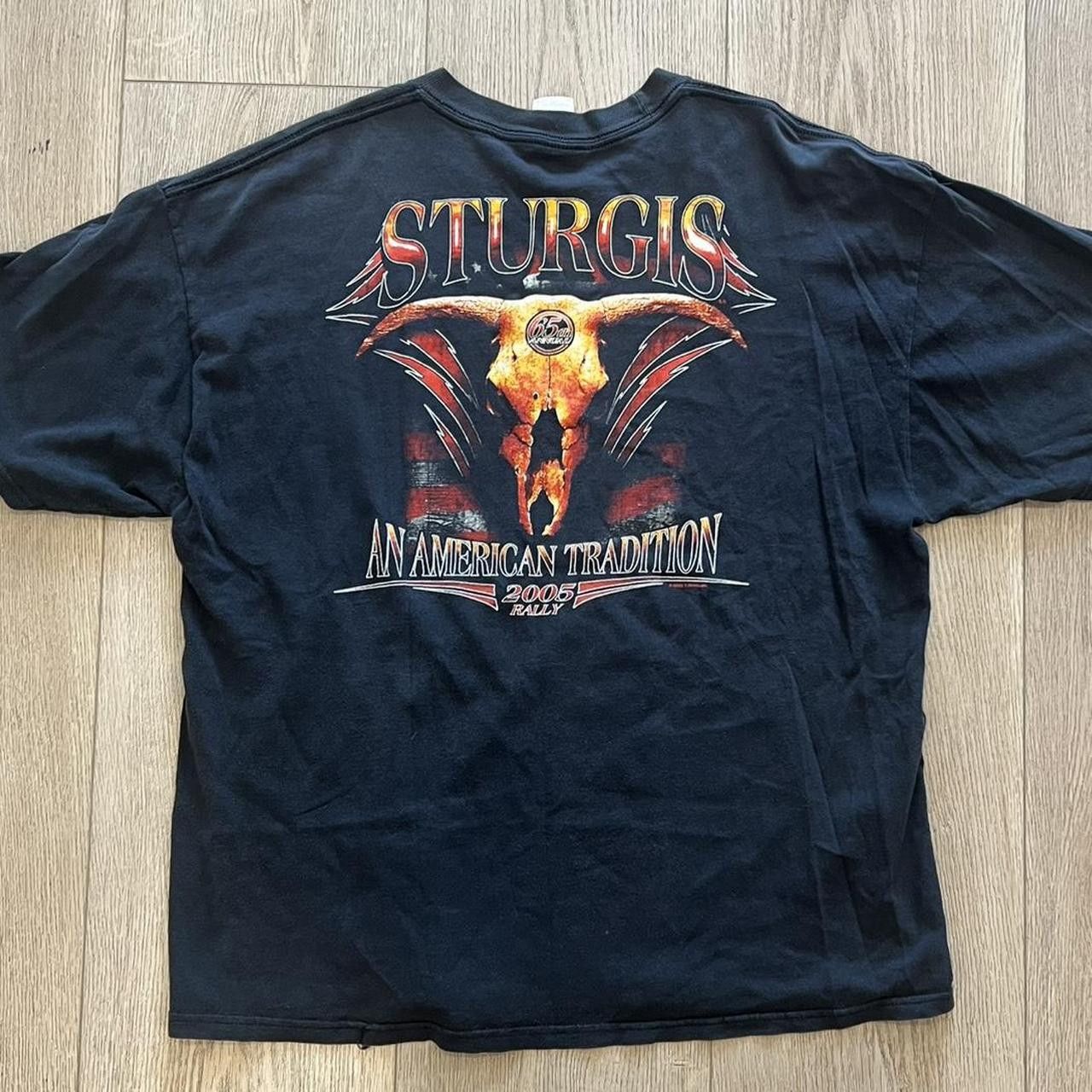 Harley Davidson Vintage Sturgis Biker Rally 65th Anniversary 2005 Tee Shirt Size US XL / EU 56 / 4 - 4 Thumbnail