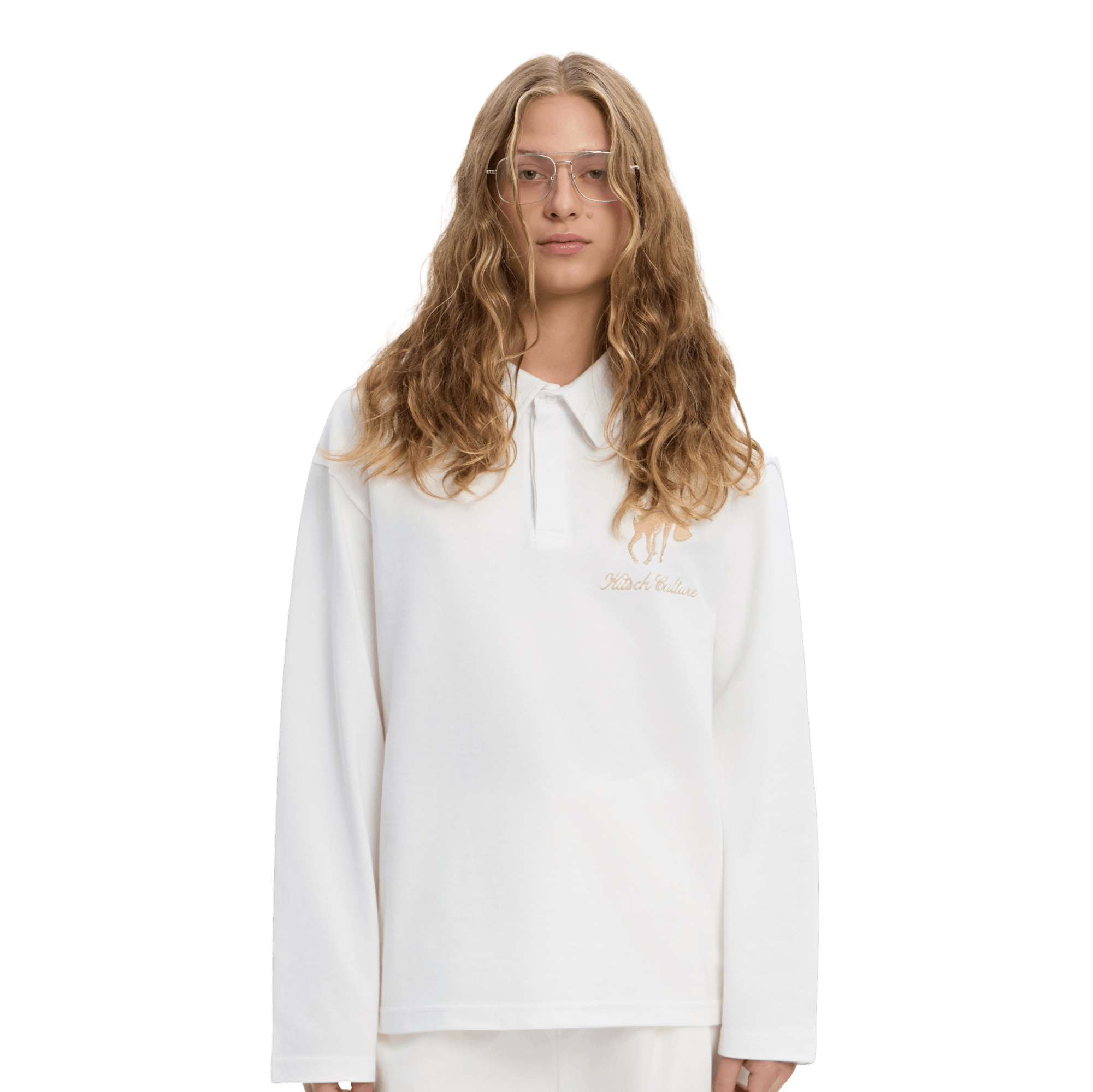 Other katch Kitsch Culture Polo Collar Long Sleeve - Cream Size M / US 6-8 / IT 42-44 - 1 Thumbnail