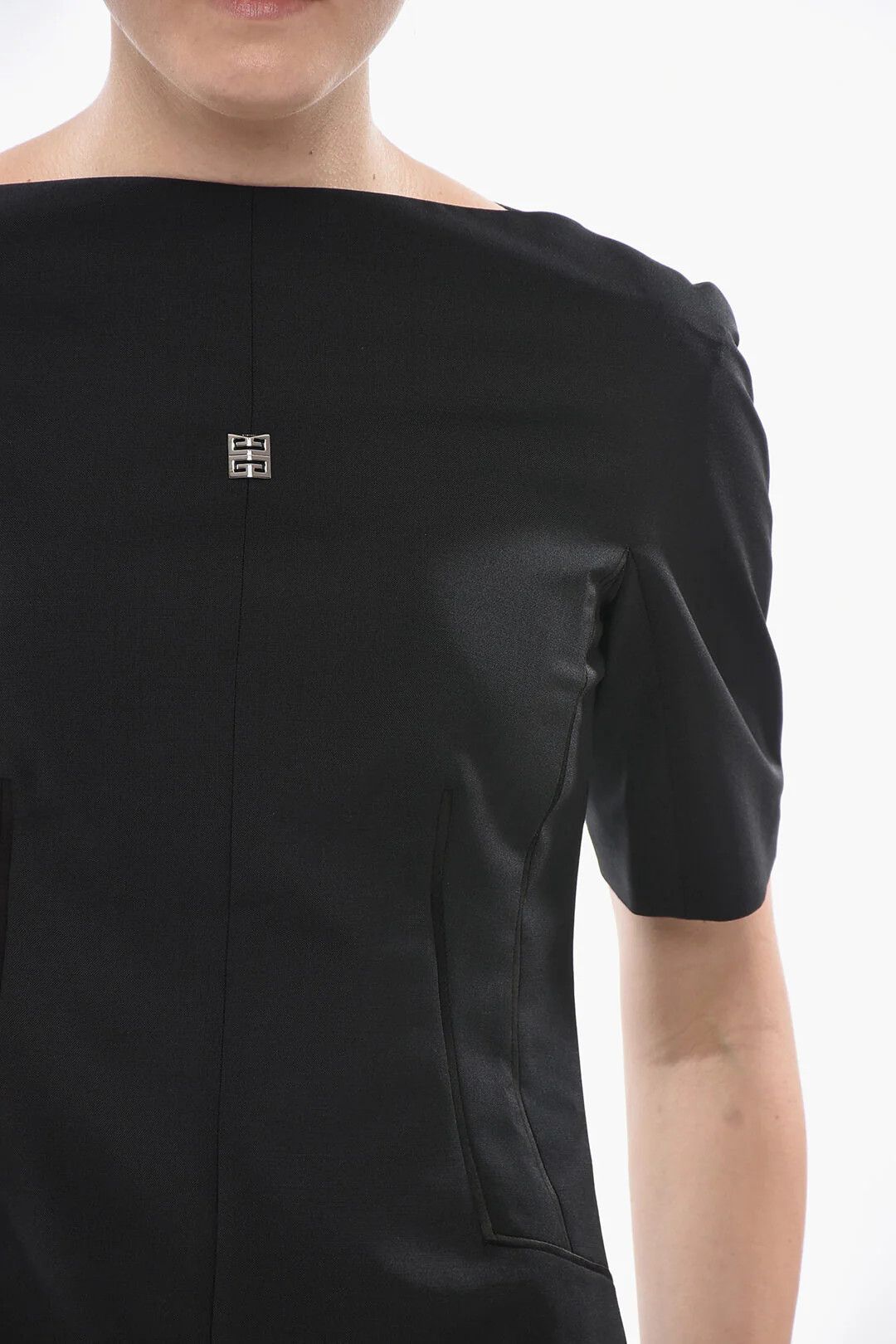 Givenchy og1mm0326 Short-Sleeve Sheath Dress in Black Size M / US 6-8 / IT 42-44 - 3 Thumbnail