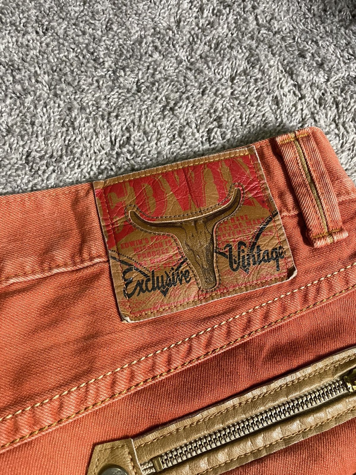 Edwin Rare Orange Edwin Exclusive Vintage Pant Size US 35 - 15 Thumbnail