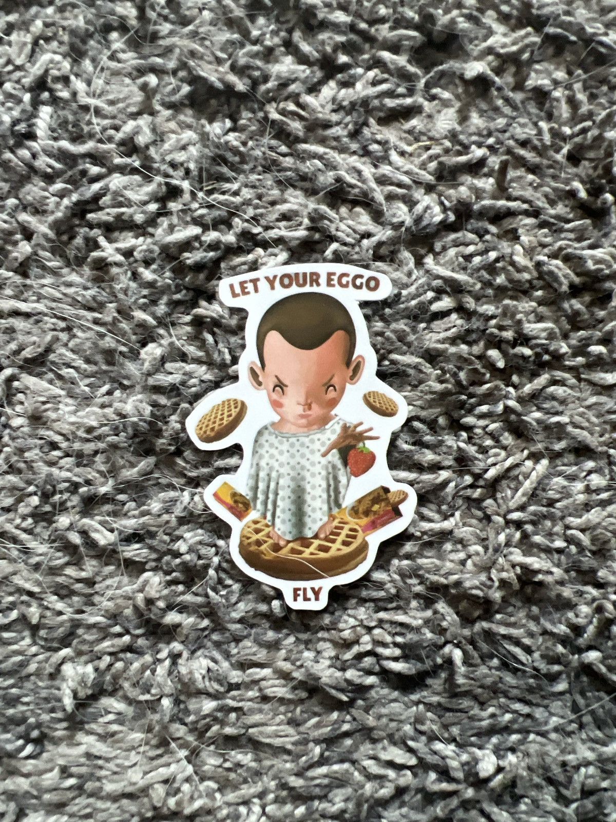 Hypebeast Stranger Things Eleven Let Your Eggo Fly Sticker Size ONE SIZE - 1 Thumbnail