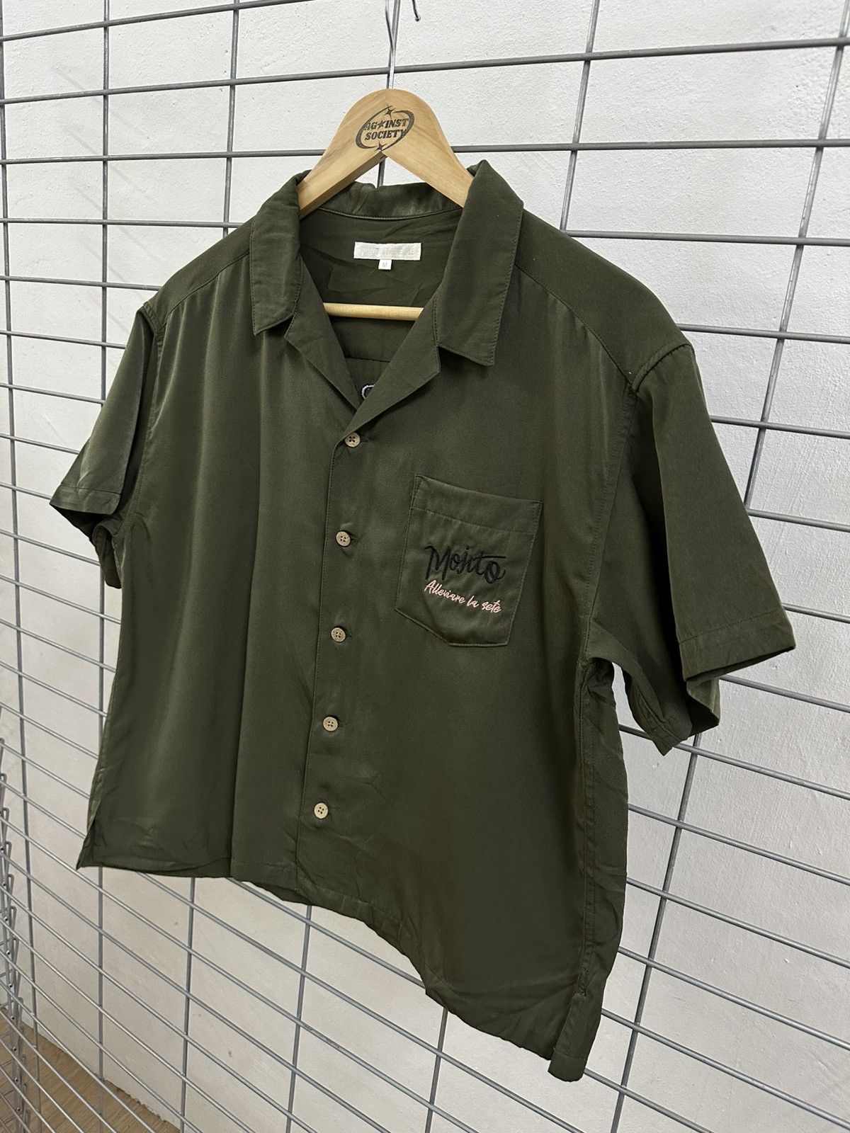 Japanese Brand Power To The People Sukajan Crop Top Open Collar Shirt Size M / US 6-8 / IT 42-44 - 3 Thumbnail