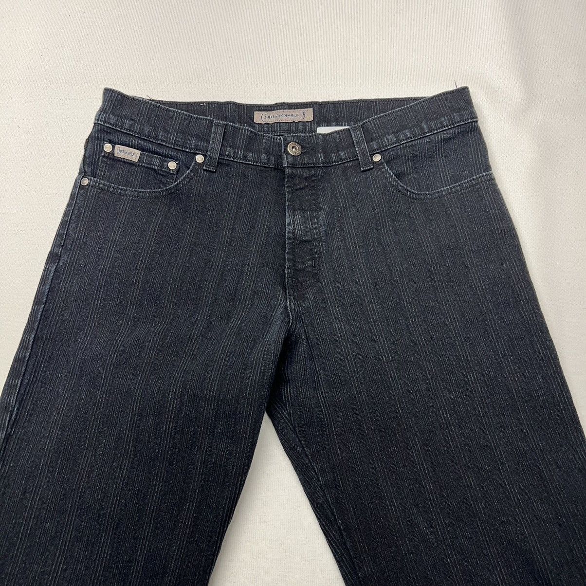 Vintage Christopher J Jeans Black Denim Y2K Grunge Baggy Faded Wide Size US 34 / EU 50 - 4 Thumbnail