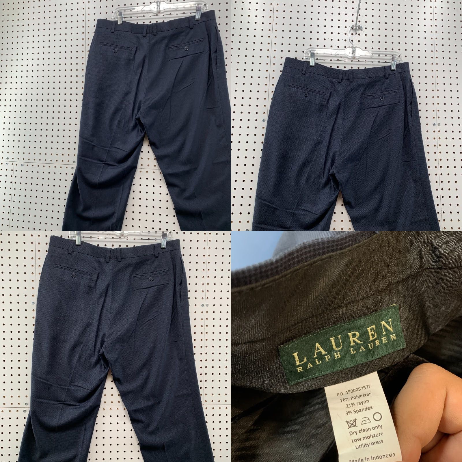 Ralph Lauren Lauren Ralph Lauren Dress Pants Mens Size 37x31.5 Navy Blue Polyester Blend Dress Pants Mens 37x31.5 Blue Size US 37 - 9 Thumbnail