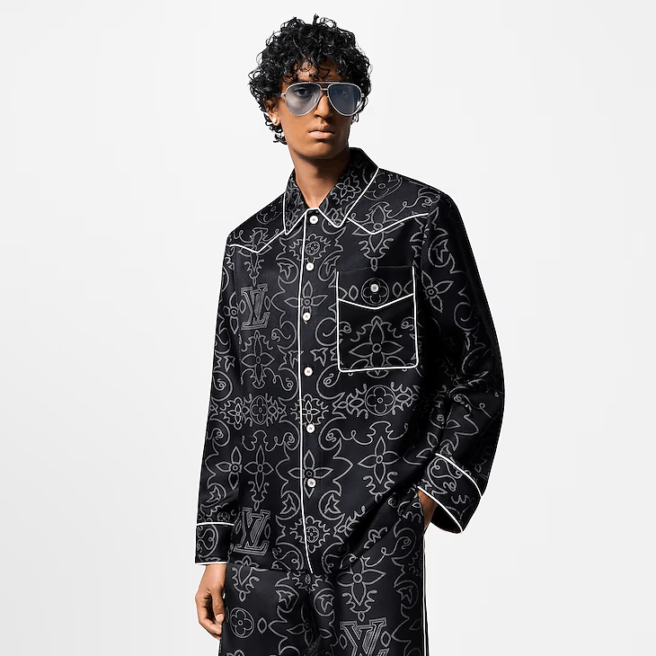 Louis Vuitton Printed Long-Sleeved Silk Pyjama Overshirt Size US XXL / EU 58 / 5 - 3 Thumbnail