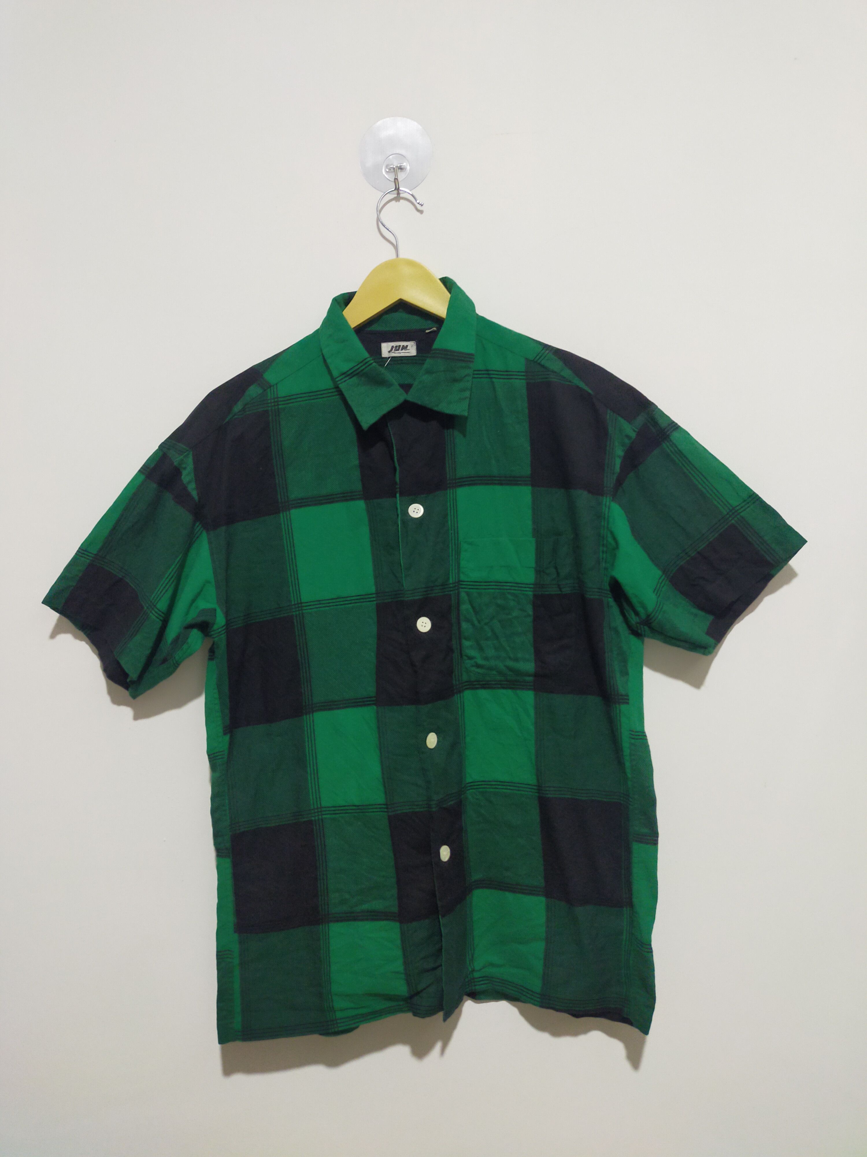 Japanese Brand JUN MEN GREEN CHECKERED PATTERN Size US M / EU 48-50 / 2 - 1 Thumbnail
