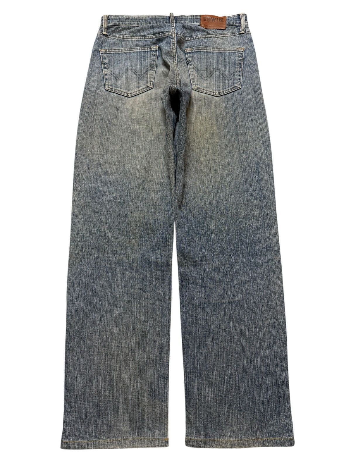 Edwin Vintage 90s Edwin 404 Mud Wash Faded Distress Wide Leg Jeans Size US 31 - 2 Thumbnail