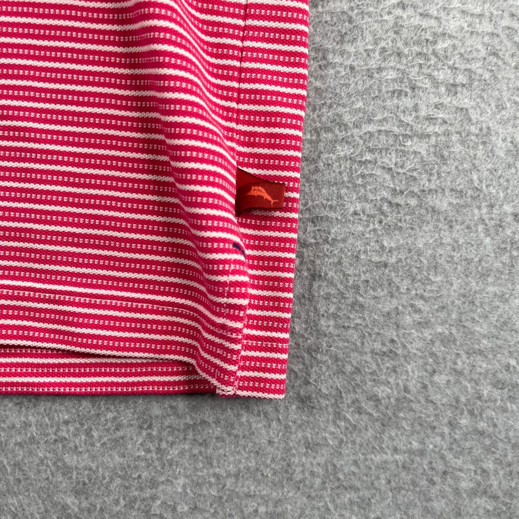 Tommy Bahama Tommy Bahama Island Zone Polo Shirt XL Pink White Striped Knit Mens Regular Fit Short Sleeve Collared Button Machine Washable Size US XL / EU 56 / 4 - 2 Thumbnail