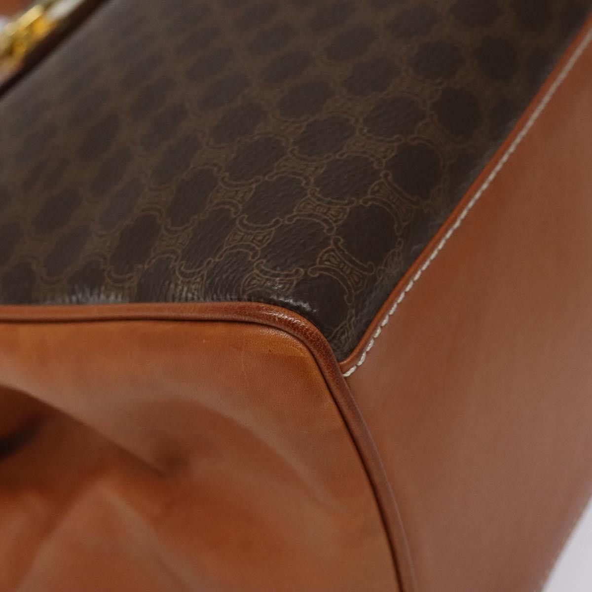 Celine CELINE Macadam Canvas Hand Bag Pvc Brown Gold Size ONE SIZE - 15 Thumbnail
