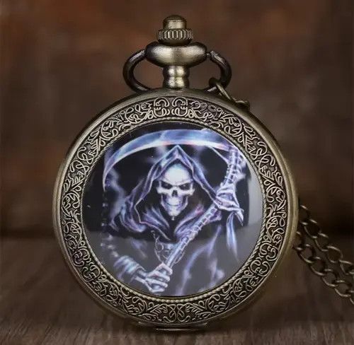 Jewelry Hirota x Fuji Skull Head Quartz Pocket Watch with Chain Size ONE SIZE - 5 Thumbnail