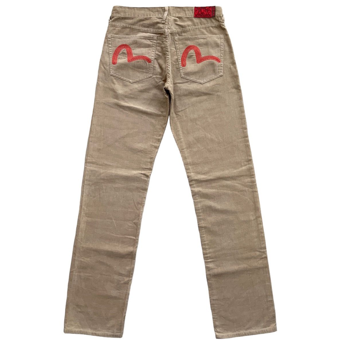 image of Evisu Seagull Corduroy Trousers in Light Brown, Men's (Size 32)