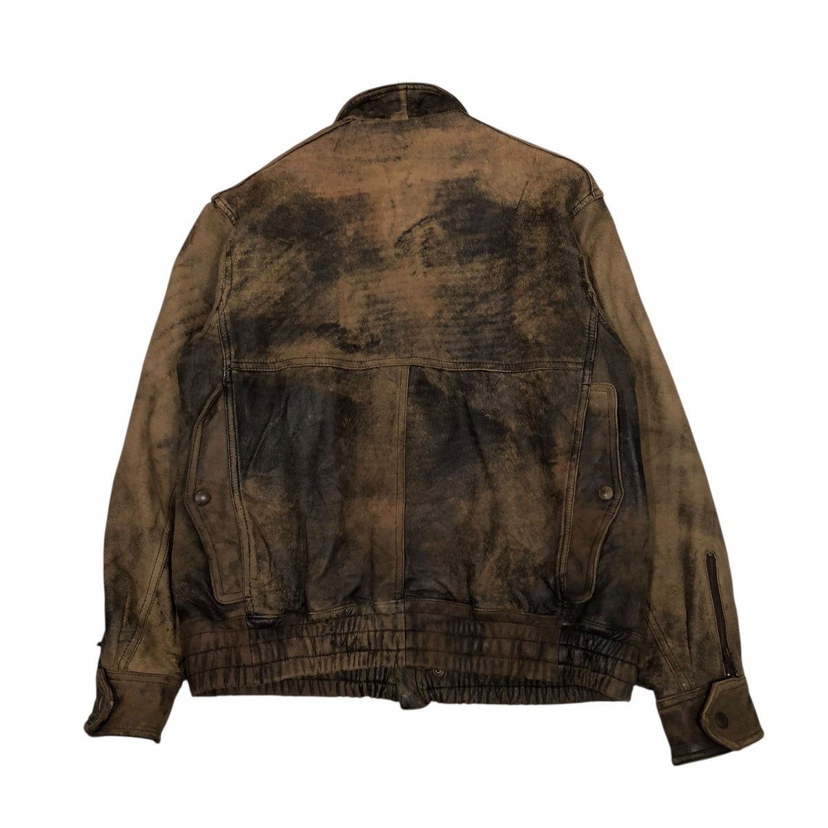 Japanese Brand 🔥VINTAGE FLY BOMBER LEATHER JACKET ROBO MILANO ISSEY MIYAKE Size US M / EU 48-50 / 2 - 2 Thumbnail