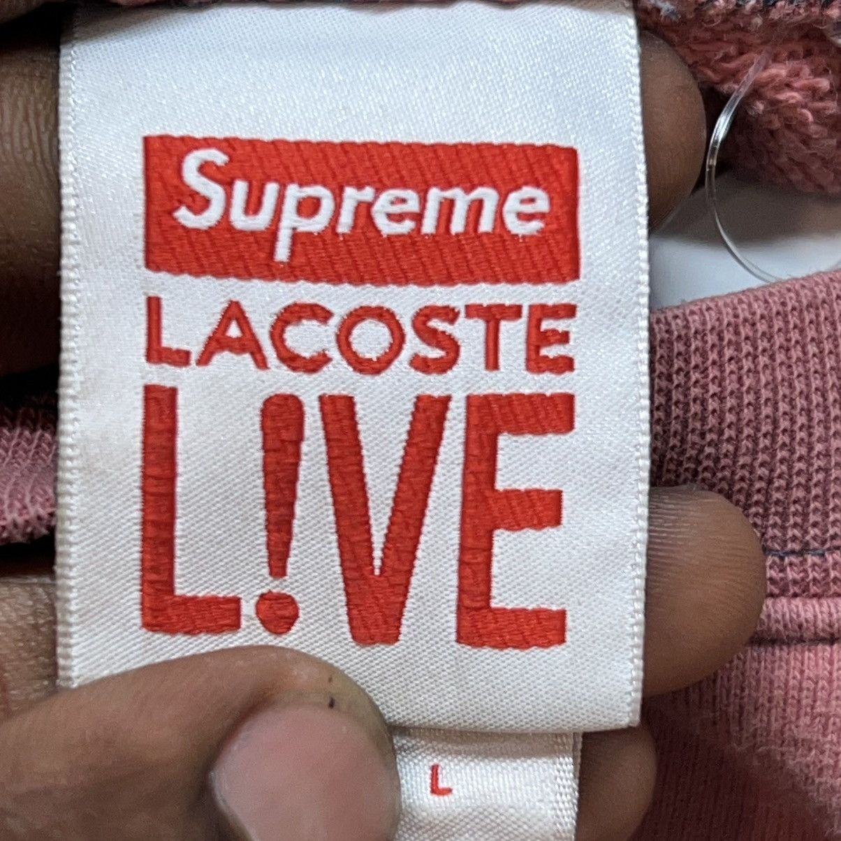Lacoste × Supreme Supreme Lacoste Crewneck Pink Size US L / EU 52-54 / 3 - 10 Thumbnail