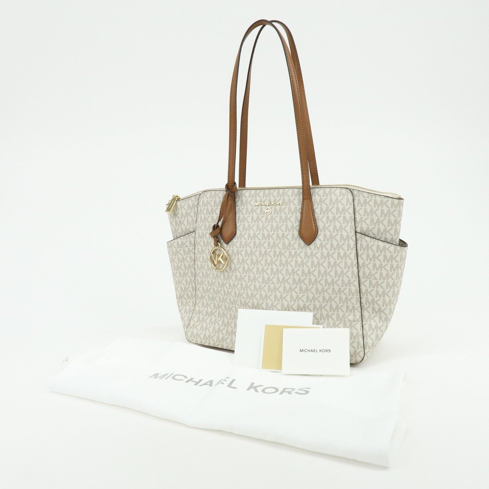 Michael Kors Michael Kors MK Signature Coated Canvas Shoulder Bag White Size ONE SIZE - 6 Thumbnail
