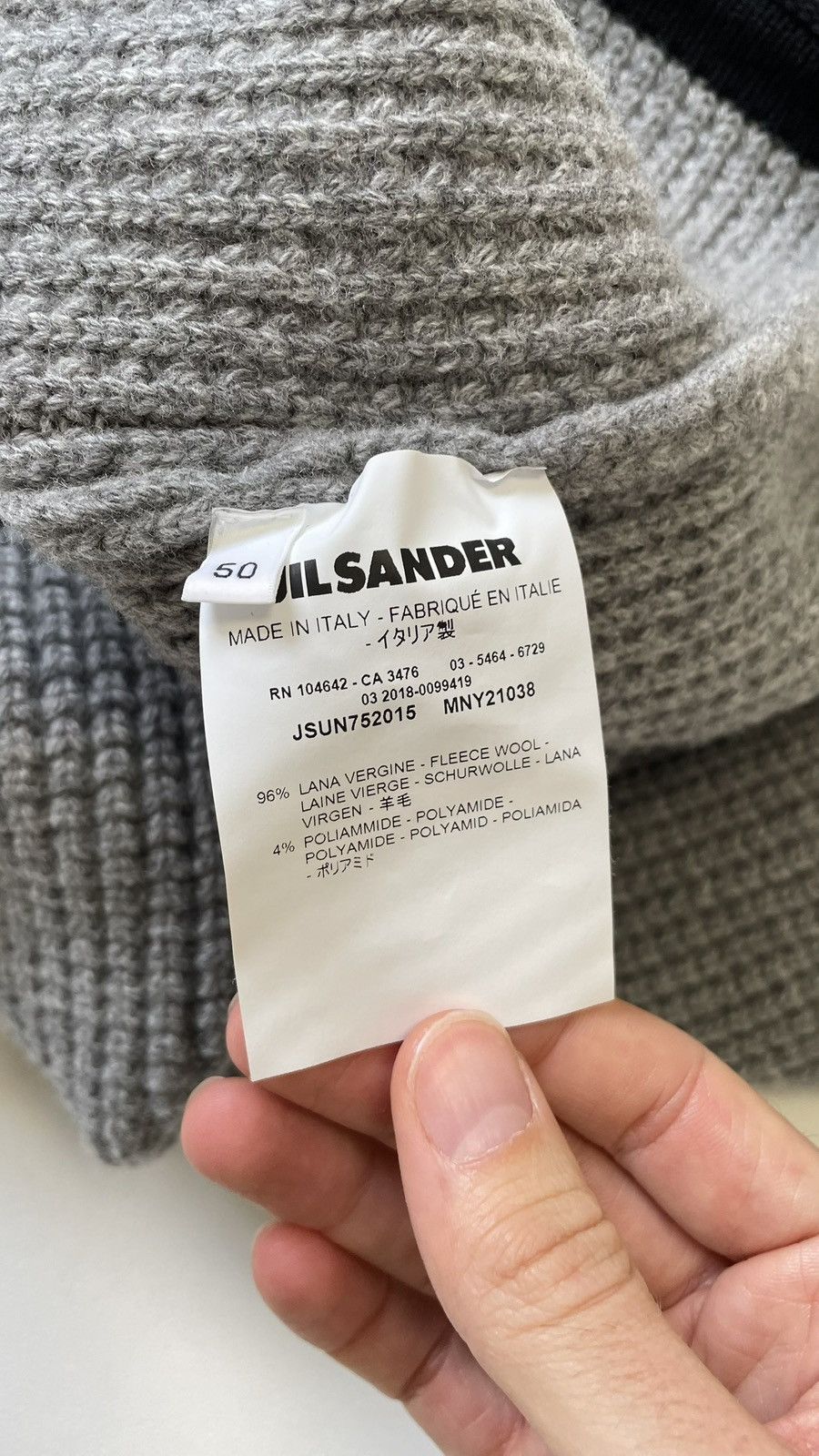Jil Sander A/W 18 Oversized ‘Waffle Weave’ Wool Sweater Size US L / EU 52-54 / 3 - 11 Thumbnail