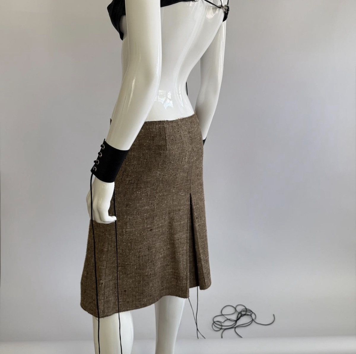 Prada Prada Archival Vintage 2000 Low Rise Box Pleat Midi Skirt Size 28" / US 6 / IT 42 - 5 Thumbnail