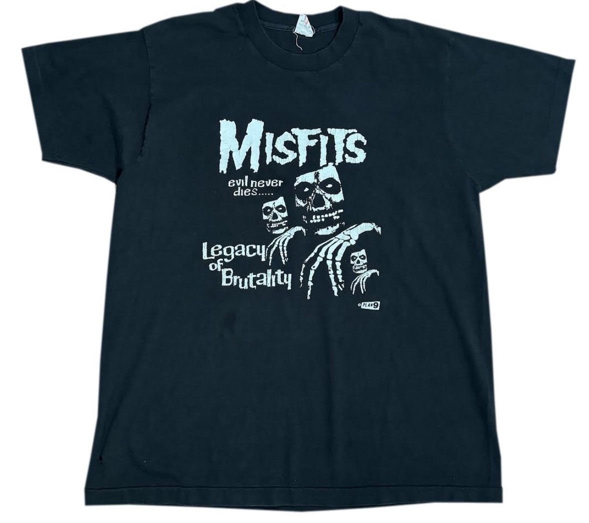 Image of Vintage Misfits Evil Never Dies Legacy Of Brutality T Shirt in Black, Men's (Size XL)