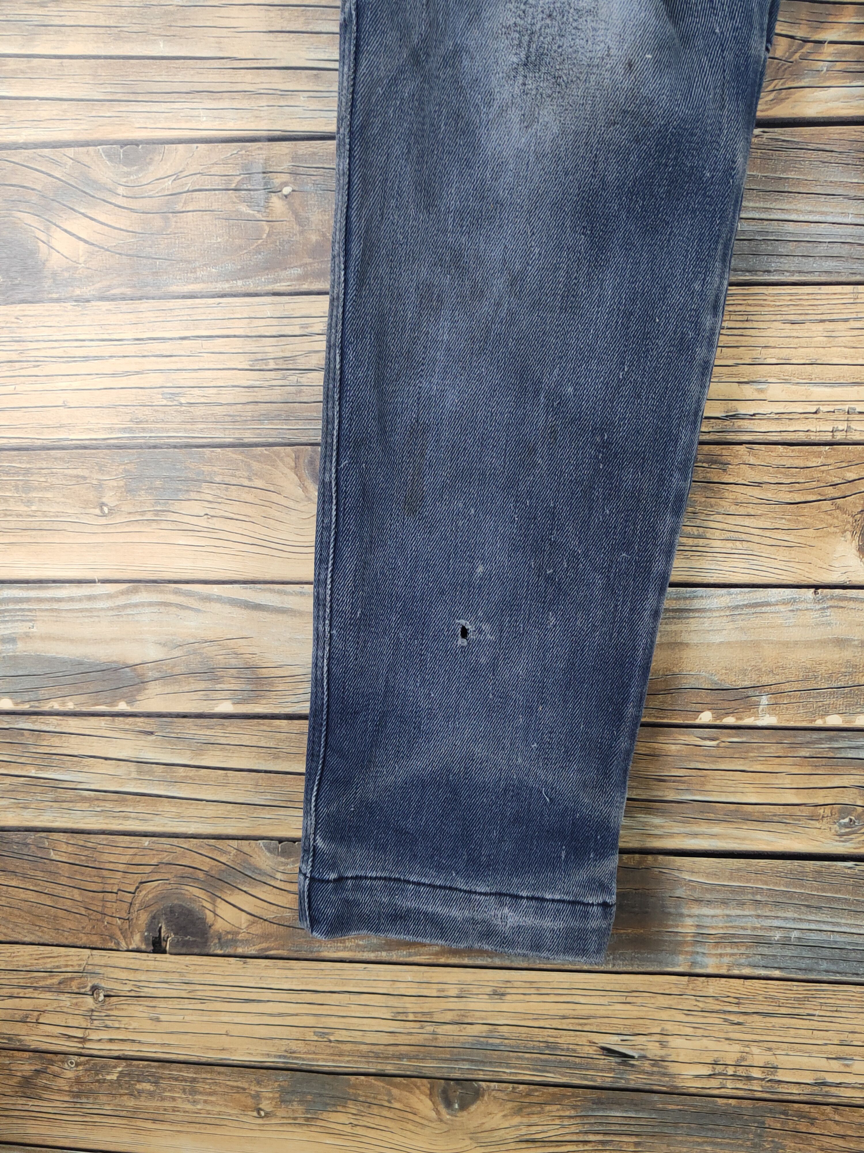 Japanese Brand Hop-Scot Dark Blue Faded Distressed Ripped Jeans #W1983 Size US 30 / EU 46 - 4 Thumbnail
