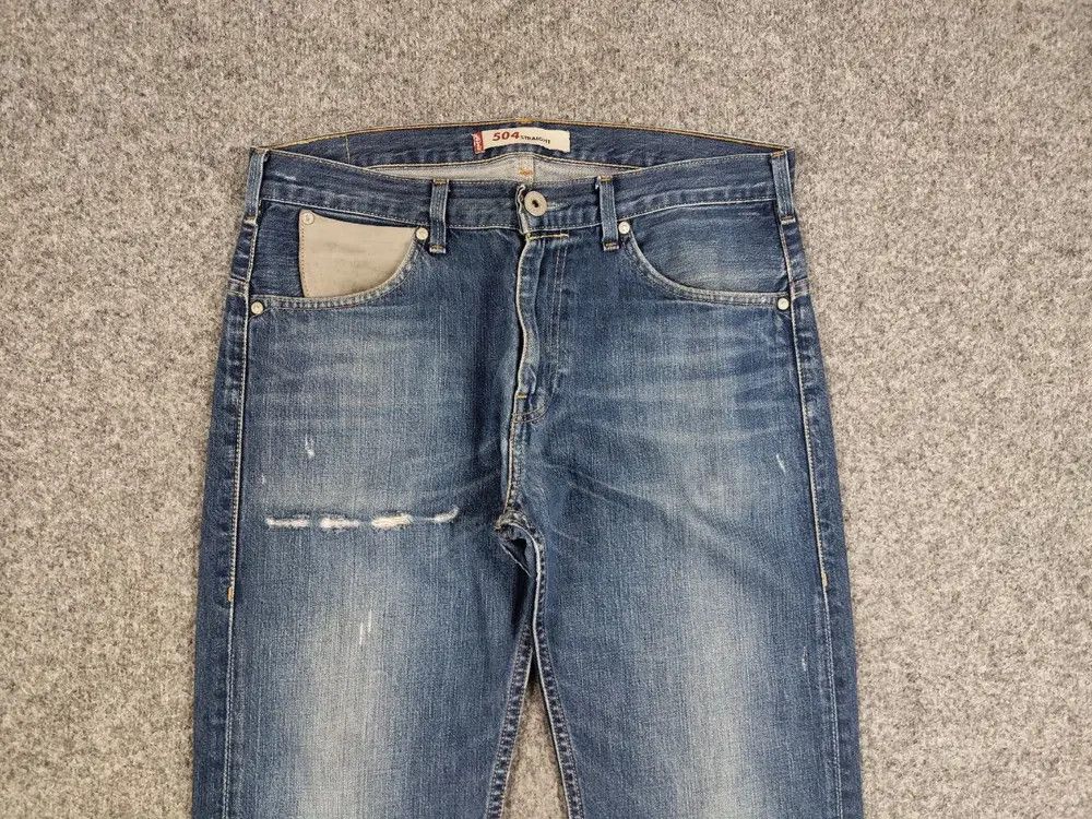 Levi's Vintage 90's levi's 504 straight Distressed Blue Denim Jeans Size US 33 - 3 Thumbnail