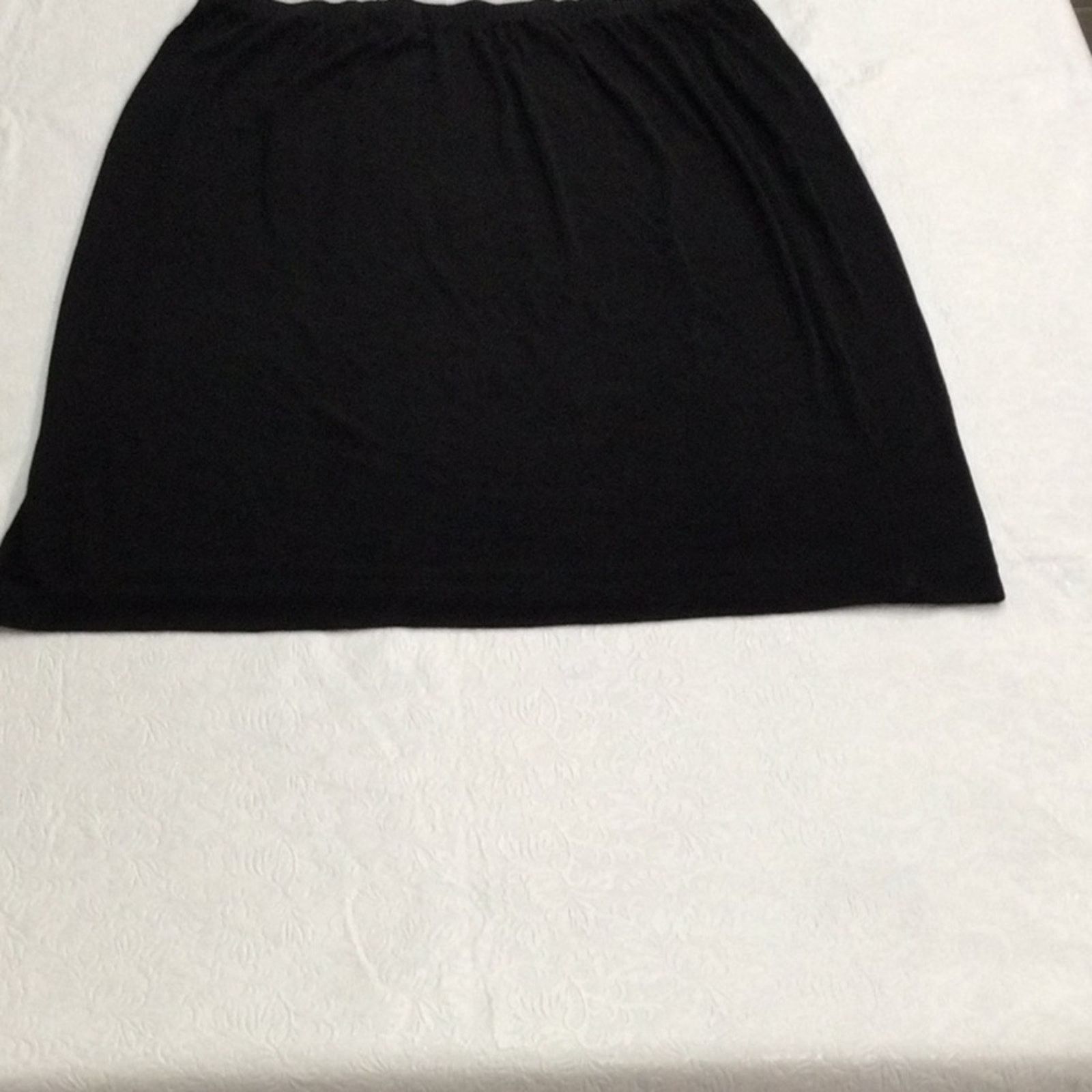 Chicos Chico's Travelers Black Elastic Waist Straight Skirt 3/XL/16 Size 38" / US 16 / IT 52 - 6 Thumbnail