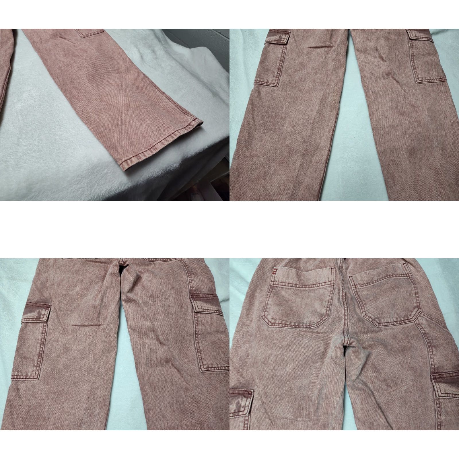 Urban Outfitters VINTAGE Urban Outfitters Y2K Baggy Cargo Jeans Womens 25 Pink High Waisted Relaxed Fit Retro Size 42" / US 20 - 8 Thumbnail